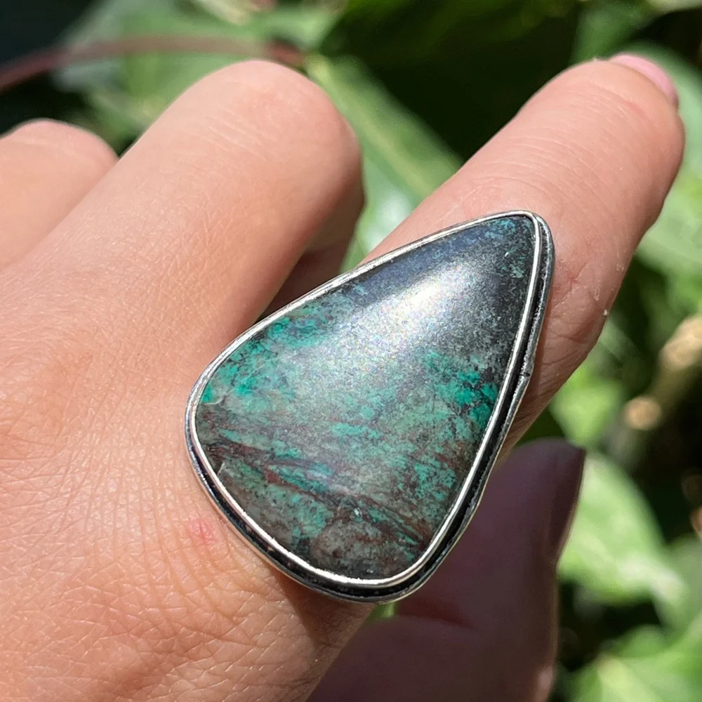 Size 8.75‎ 925 silver plated African turquoise ring